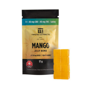 1:1 Mango Jelly Bomb | Sativa | 1:1 40MG | Twisted Extracts | Bulk Buddy | Online Dispensary Canada