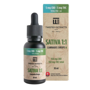 1:1 Tincture Drops | Sativa | 150mg CBD & 150mg THC | Twisted Extracts | Bulk Buddy