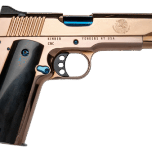 CNC Kimber 1911 El Rey 38 Super, 5" Barrel, Blue PVD Barrel, Rose Gold PVD Serrated Slide & Frame, Black Kirinite Presentation Grip, 7rd