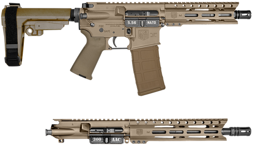 Diamondback DB15 Combo AR15 Pistol 5.56x45mm/300 Blackout, 7"/10" Barrel, Flat Dark Earth, M-Lok Handguard, 30rd Diamondback DB15 Combo AR15 Pistol 5.56x45mm/300 Blackout, 7"/10" Barrel, Flat Dark Earth, M-Lok Handguard, 30rd