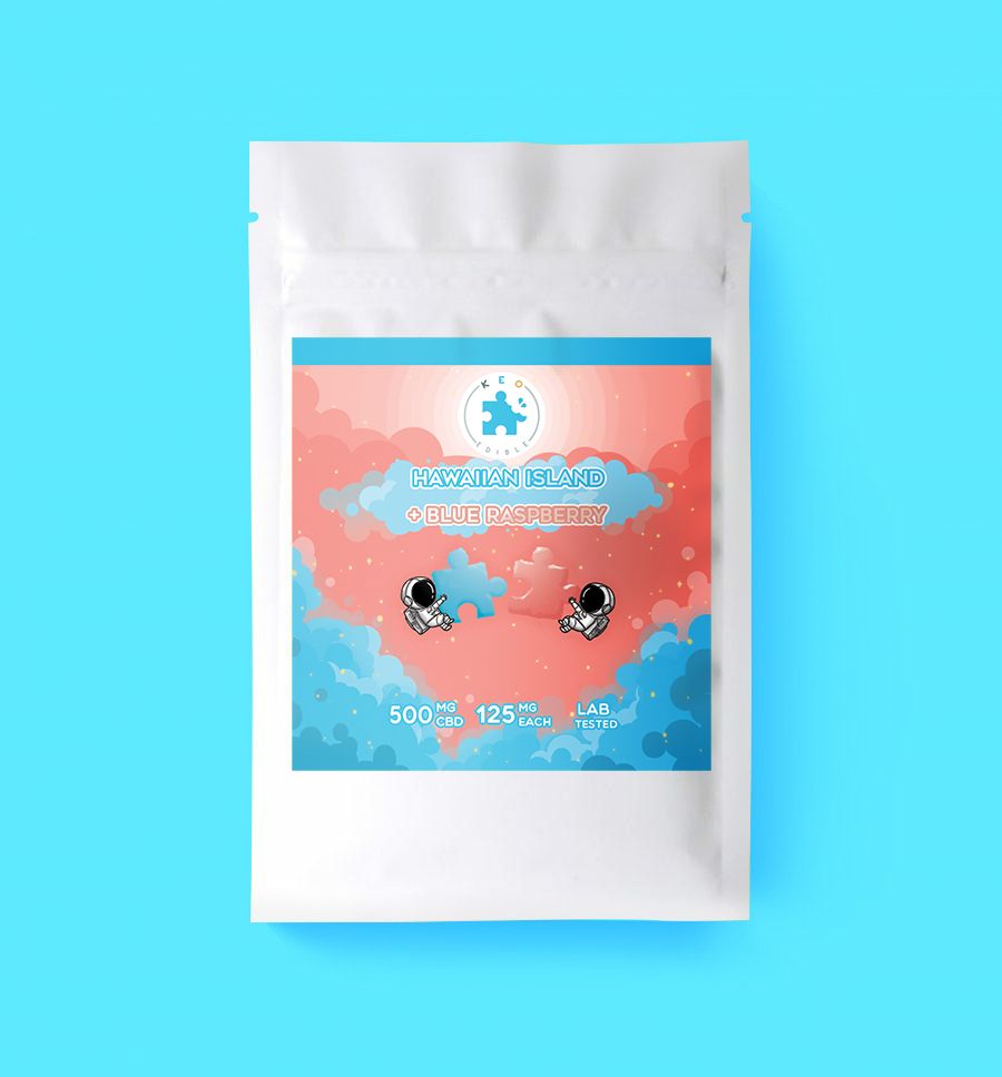 Hawaiian Island & Blue Raspberry Puzzle CBD Gummies | 500mg | Keo Edibles | Bulk Buddy Hawaiian Island & Blue Raspberry Puzzle CBD Gummies | 500mg | Keo Edibles | Bulk Buddy